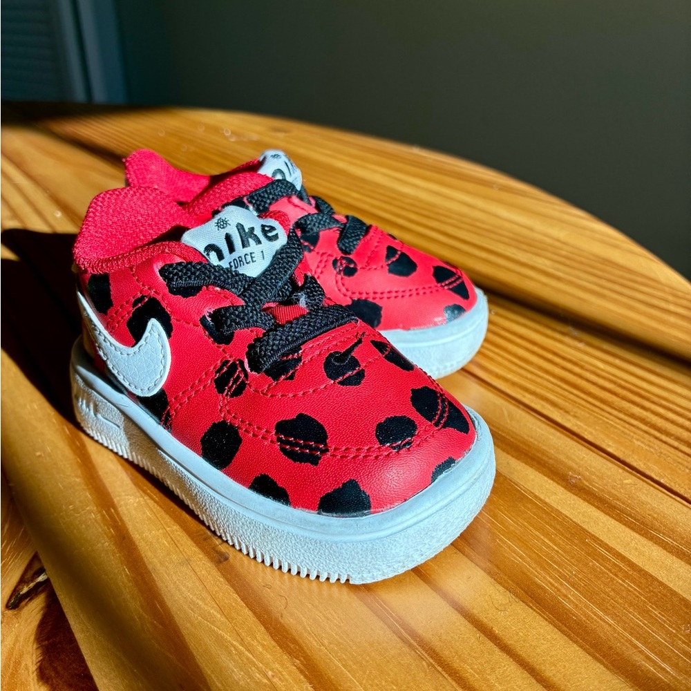 Toddler sized Nike Force 1s: Ladybug Print 🐞